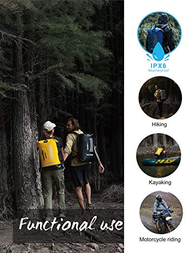 IDRYBAG Waterproof Backpack for Men 20L/30L/40L, Floating Dry Bag Kayak, Dry Backpack Hiking - color: Black, size: 40L