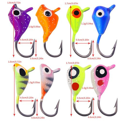 Ice Fishing Jigs Kit Essential Ice Fishing Lures for Beginners to Hook Big Fish and Reel in The Fun! - color: C8Pcs