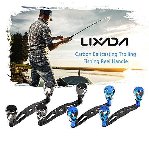 Lixada Carbon Fiber Fishing Reel Handle Baitcasting Trolling Reel Rocker Left Right Fishing Reel Crank Accessory