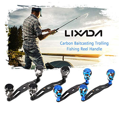 Lixada Carbon Fiber Fishing Reel Handle Baitcasting Trolling Reel Rocker Left Right Fishing Reel Crank Accessory