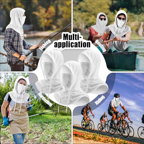 Frienda 6/9/12 Pcs Balaclava Ski Mask UV Protection Hood Breathable Full Head Mask Face Cover for Men Women Cycling Fishing - color: White