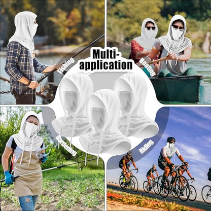 Frienda 6/9/12 Pcs Balaclava Ski Mask UV Protection Hood Breathable Full Head Mask Face Cover for Men Women Cycling Fishing - color: White