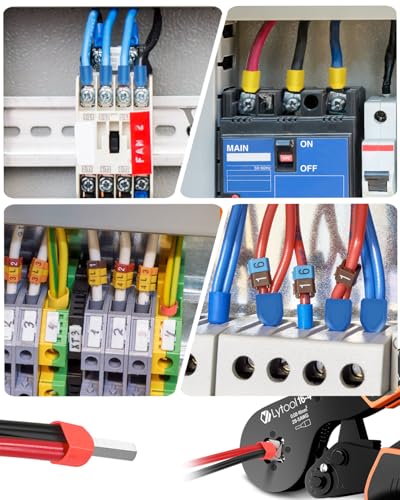 Ferrule Crimping Tool Kit, Lytool Wire Crimper Pliers (AWG 28-5/0.08-16mm²), Wire Ferrule Kit with Square Ratchet Crimper and 1200PCS Ferrule Connectors Wire Ferrules Terminals Kit