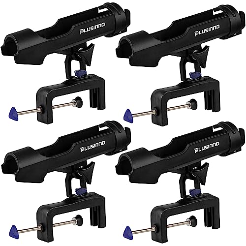 PLUSINNO Fishing Boat Rods Holder Large Clamp Opening 360 Degree Adjustable Fishing Rod Racks Folding Holder - color: RH30 MAX OPENING 4.75 inch 4Pack