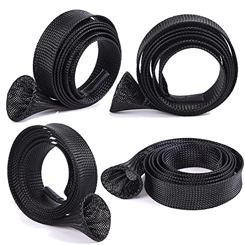 Witwatia Fishing Rod Cover, 7 Pack Fishing Rod Sleeve Socks Pole Glove Protector Cover with Lanyard for Fly, Spinning, Casting, Sea Fishing Rod Accessories Tools(Black)