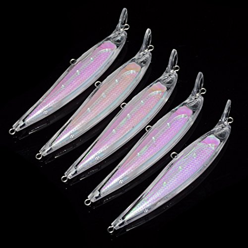 Aorace 20pcs/Lot 11cm/11.73g Unpainted Jerkbaits Blank Lure Bodies Fishing Floating Laser Minnow with Holographic Insert Hard Lure Body
