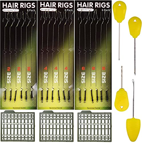 Carp Fishing Equipment Hair Rigs Kit, Carp Rigs Boilie Stop Stringer Needle | Carp Bait Boilies Stoppers, Rigging Needle Tool, Carp Fishing Gear