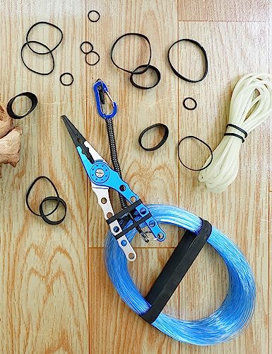 BLUEWING Tactical Rubber Bands Black 50g/250g Bait Rigging for Fishing, Size 8#, 32#, 64#, 81#, 105# - style: Size 01: 8# 50g/Pack