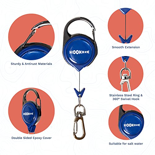 HOOK-EZE Fly Fishing Zinger Retractor (3 Pack), Fishing Knot Tying Cards to 8 Essential Fishing Knots, Come with A Fly Fishing Zinger Retractor