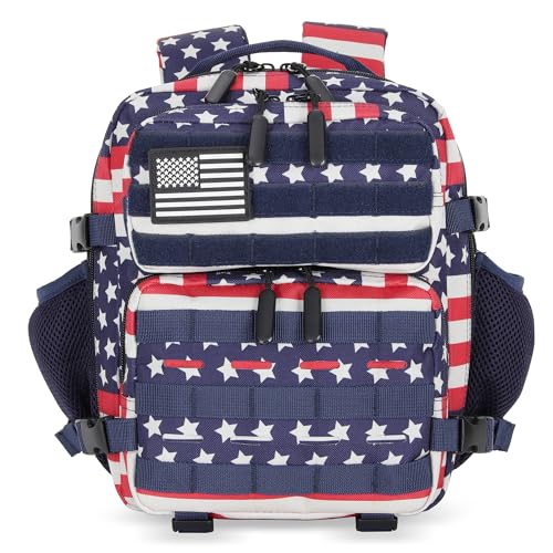 9L Mini Tactical Backpack for Men and Women Tactical Backpack Small for Hiking Small Tactical Bag Fitness Pack - color: Striped Flag