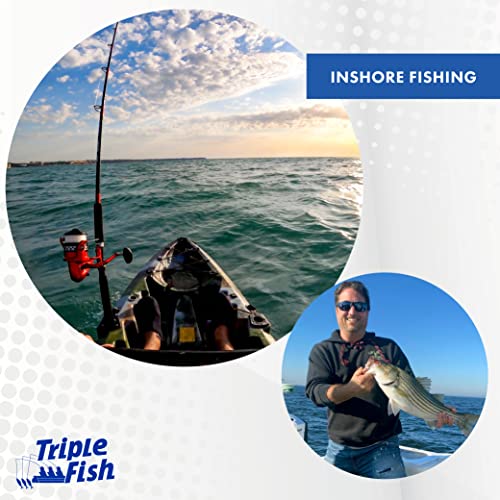 Triple Fish Monofilament Fishing Leader - Clear, Camo Strong Tough Leader Material for Big Game Fishing, Up to 400lb Test - color: Clear, style: 25 Lb Test, 0.50 Mm Dia, 50 Yd