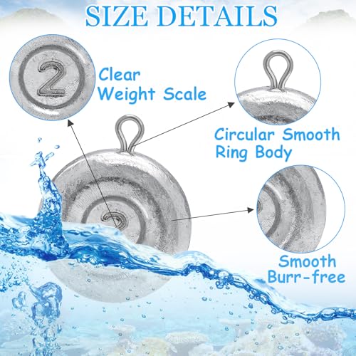 Fishing Weights Sinkers, Disc Sinkers Weights Coin Sinkers Freshwater Saltwater River Bank Surf Fishing Catfishing 1oz 2oz 3oz 4oz - style: 3oz-5pcs