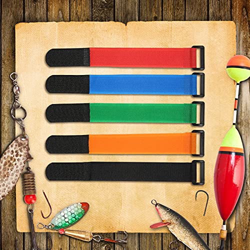 Riakrum Fishing Rod Straps Rod Ties Fishing Pole Belt Straps Holder Strap - color: Blue, Green, Red, Orange, Black