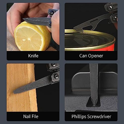 Nextool EDC Keychain Multitool, 10 in 1 Mini Pocket Knife Multi Tool with Needlenose Pliers, Scissors, Mini Useful Cool Gadgets for Men, Gifts For Dad Men Him Boyfriend-Dark - color: Dark