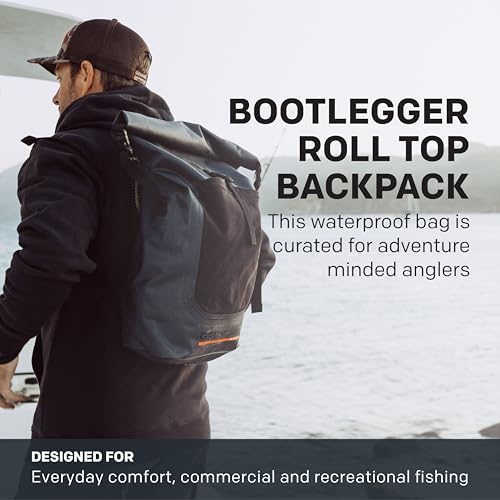 Grundéns Bootlegger Roll Top Backpack, Waterproof, 30L, Dark Navy - color: Dark Navy