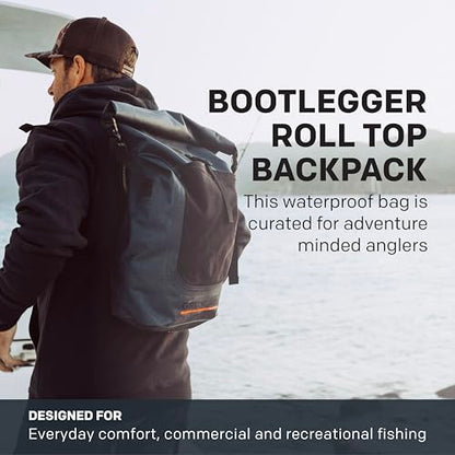 Grundéns Bootlegger Roll Top Backpack, Waterproof, 30L, Dark Navy - color: Dark Navy