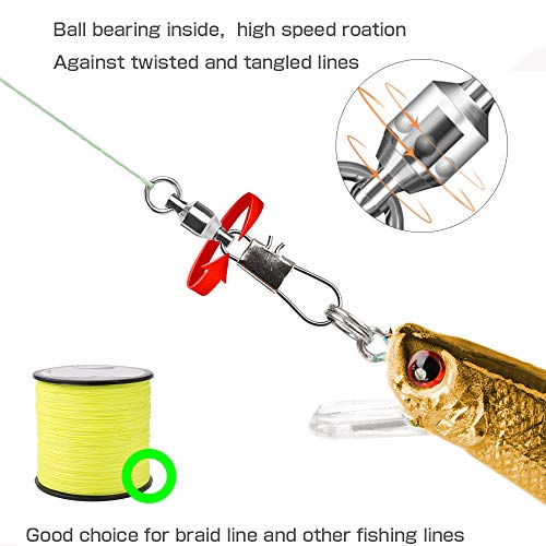 AMYSPORTS Stainless Steel Fishing Swivel Snap Ball Bearing Snap Swivels Fishing High Strength Saltwater Swivels Snaps Interlock Fishing Tackle Swivel Fishing Line Connector - size: size5 (87.5lb) 25 pcs