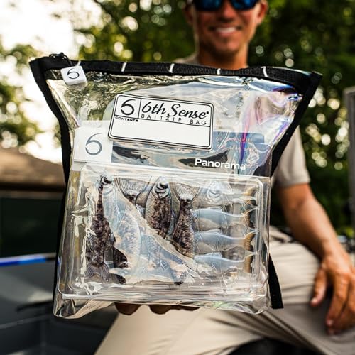 6th Sense BaitZip Pro Bags – Durable Clear Tackle Organizers with Gusseted Bottom & YKK Zippers (Sea Foam, 12"x10") - color: Sea Foam, size: 12"x10"