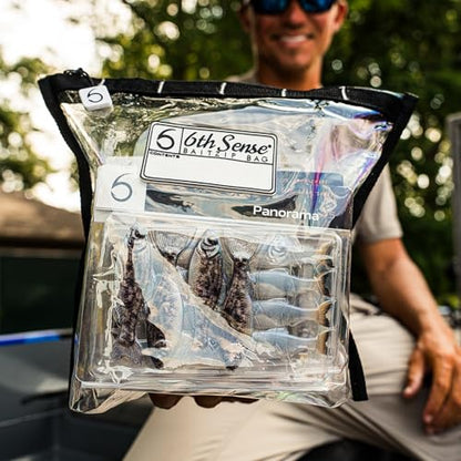 6th Sense BaitZip Pro Bags – Durable Clear Tackle Organizers with Gusseted Bottom & YKK Zippers (Sea Side, 12"x10") - color: Sea Side, size: 12"x10"
