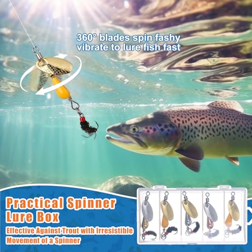 Skylety 10 Pieces Mini Fishing Lures Fishing Hard Baits Hooks Crankbaits Lures Baits Topwater Strong Sound for More Bites Freshwater Saltwater Trout Bass Perch with Box - style: Fly
