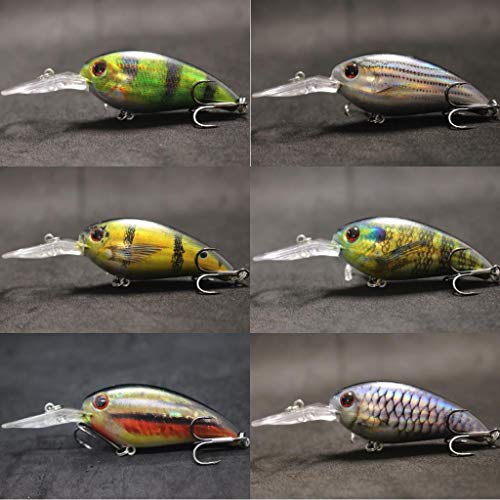 Minnow Crankbait for Bass Fishing Bass Lure Jerkbait Fishing Lures and Tackle Box - color: HC55KB