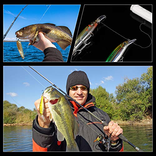 Skylety 2/4/8 Pieces Fishing Thread Nylon Elastic Invisible Magic Fishing Line Bait Thread 0.2 mm Length 656 Feet Per Spool Stretchy Bait String Line Clear Storage Case