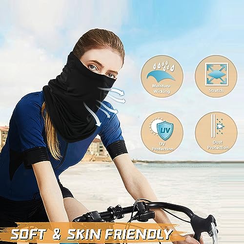 6 Pack Neck Gaiter Bandana Face Mask: Cooling Gator Mask Face Cover Neck Scarf Balaclava - color: Multicolor Light 6