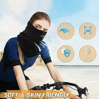 6 Pack Neck Gaiter Bandana Face Mask: Cooling Gator Mask Face Cover Neck Scarf Balaclava - color: Multicolor Light 6