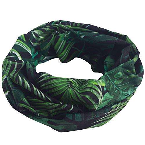 Obacle Seamless Face Mask Rave Bandana Men Women for Dust Sun Wind Protection - color: Banana Leaf Green