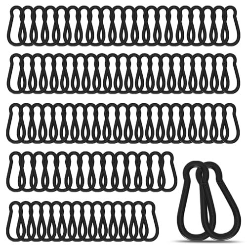 Heavy-Duty Carabiner Clip 1.57"–5.5", Black/Silver Spring Snap Hook, Quick Link Keychain Clip for Keys, Swing Set, Camping, Fishing, Hiking & Traveling (120–1350 lbs) - color: Black, size: 1.55Inch(M4)-100PCS