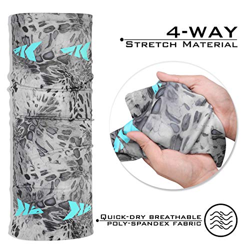 KastKing Sol Armis Neck Gaiter - UPF 50 Face Mask - UV Sun Protection Mask for Men & Women, Fishing, Hiking - color: A: Silver Mist (Size: 19"x9.5")