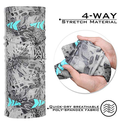 KastKing Sol Armis Neck Gaiter - UPF 50 Face Mask - UV Sun Protection Mask for Men & Women, Fishing, Hiking - color: A: Silver Mist (Size: 19"x9.5")