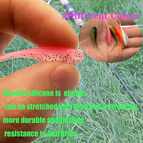 75pcs Crappie Lures Kit - Soft Plastic Coloured Crappie & Panfish Shad Baits - style: D-75pcs
