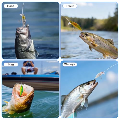 5PCS Vibration Bait Fishing Lures Set, Blade Bait & Crank Bait Hard Lures with Treble Hooks, Sinking Fishing Lures for Bass Trout Walleye Pike Freshwater Saltwater - size: 12.5g