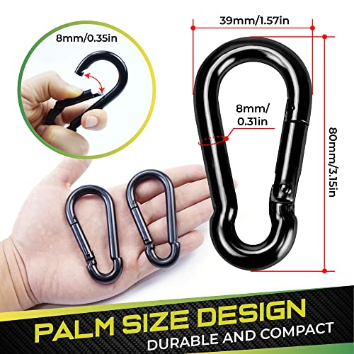 PAMAZY 6Pcs 3.15In Spring Snap Hooks 460LBS Capacity, Utility Hook Clip, Heavy Duty Rope Connector, Quick Link Snap Hooks for Indoor & Outdoor, Hanging, Camping, Fishing - size: 6Pcs 3.15In