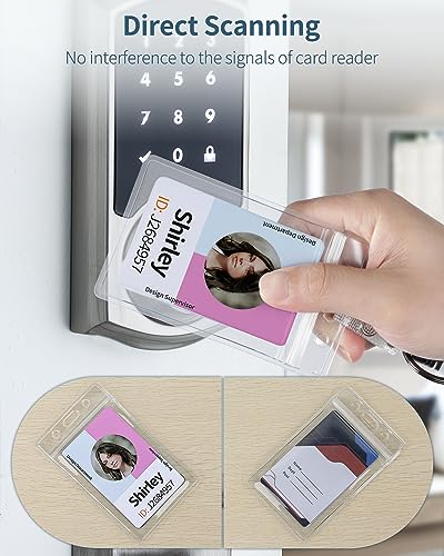 Pawfly 6 Pack Waterproof Badge Holders for Work Travel Cards | Six waterproof clear card sleeves with heavy-duty resealable zips protect IDs, credit cards and key cards for travel - style: 6 Pcs (Vertical)