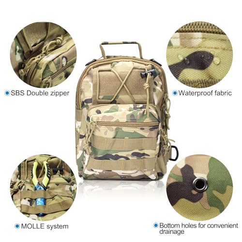 Waterproof Fishing Backpack with 2 Tackle Boxes, 2-Way Carry Design & Durable Material,Black, Khaki, Camo (Camouflage with Two Tackle Boxes) - color: Camouflage With Two Tackle Boxes