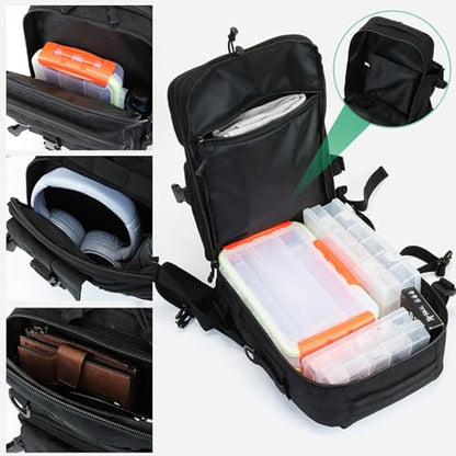 Fishing Backpack Fishing Tackle Storage Bag Fishing Gear and Equipment with Rod Holder Fishing Tackle Shoulder Sling Bag Backpack for Outdoor Fishing, Hunting, Hiking (Black) - color: Black