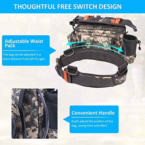 YVLEEN Sling Fishing Tackle Bag - Outdoor Tackle Box - Water-Resistant Waist Bag Cross Body Fly Fishing Sling Pack - color: B：Digital Camouflage