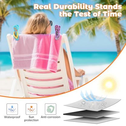Creative Beach Towel Clip, Slippers Towel Clip, Travel/Pool Lounge Chair Essential, Oversized Cute Drying Clothes Clip（4 Pack） - style: Slippers