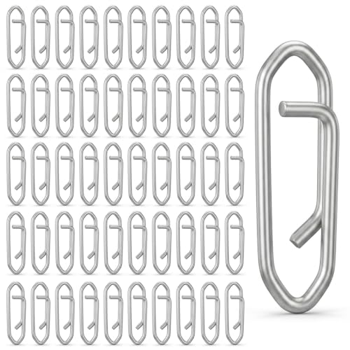 50 PCS Speed Clips for Fishing Lures Fishing Snaps Clips Stainless Steel Bait Quick Connector Freshwater Saltwater Crankbait Popper Minnow Swimbait Tackle High Strength Swivels Snap Lure | Silver Freshwater Saltwater Crankbait Popper Minnow Swimbait Bait