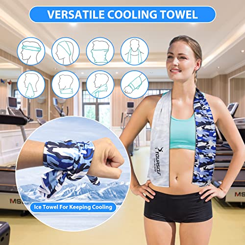 SYOURSELF Cooling Towel, Cooling Towels for Neck,40" x 12"Ice Towel for Instant Cooling Relief, Soft Breathable Chilly Towel, Perfect Yoga, Golf, Sports - color: Mix