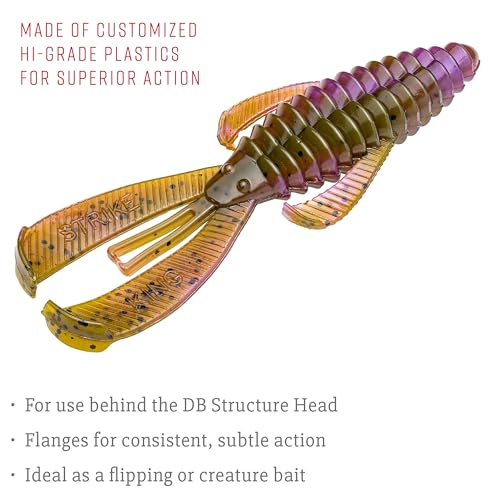 Strike King Rage Bug Fishing Lure, Soft Plastic Grub, Unique Design, Subtle Action - color: Green Pumpkin Purple Swirl, size: 4"
