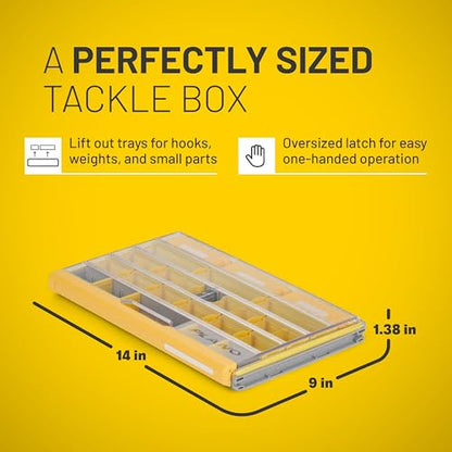 Plano EDGE Premium Terminal Tackle Utility Box, Clear and Yellow, Rust-Resistant Storage, Waterproof Tackle Tray Organizer for Weights, Hooks, and Baits - size: One-Size, style: Terminal