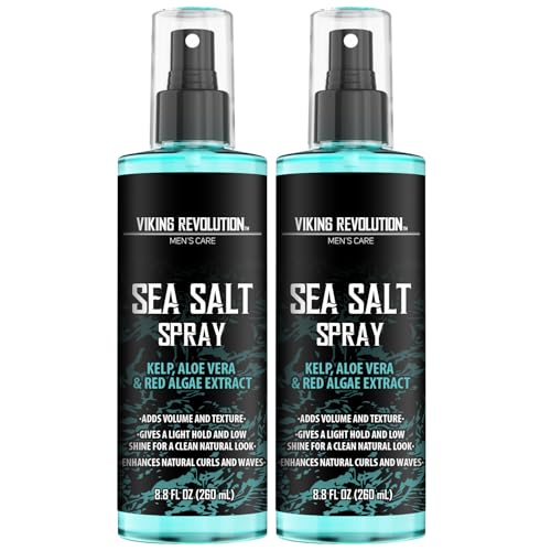 Viking Revolution Sea Salt Spray for Hair Men - Hair Texturizing Sprays with Kelp, Aloe Vera & Red Algae Extract - Surf Sprays to Add Volume and Texture- Sea Salt for Men Beach Hair Spray (2 pack) - size: 8.8 Fl Oz (Pack of 2), style: Sea Salt Spray