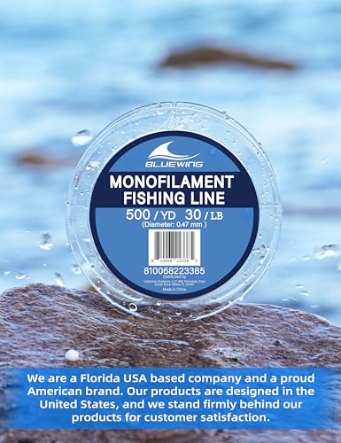 BLUEWING Monofilament Fishing Line Clear Mono Fish Wire Thin Diameter String 6-400 lbs, 50-3000 Yards - color: 01-Clear, size: 0.33mm/15lb/500YD
