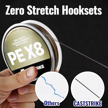 Braided Fishing Line X Zero Stretch Smooth Casting High Strength | Abrasion Resistant 100% PE X8 Super Braid for Saltwater Freshwater Bass Catfish Trout Carp Fishing - color: PE x8 GC, size: 20LB