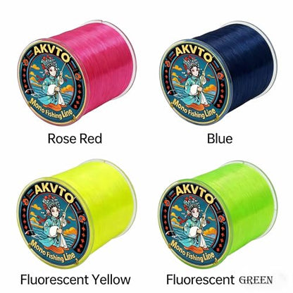 Monofilament Fishing Line, 500 Yards, 7-38 LB Test, High Strength Abrasion Resistant - color: rose red, size: 0.23MM/14.5LB