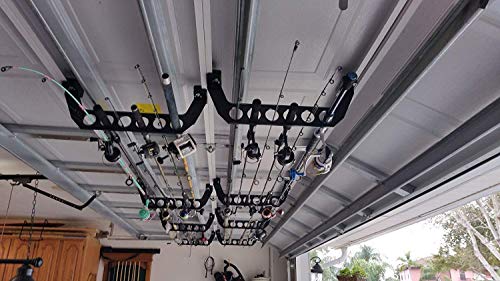 Cobra Storage Garage Door Storage Rack - 21" Black ABS Plastic Fishing Rod Holder - Ultimate Garage Organization for Fishing Gear and Equipment, Saltwater Fishing Gear (1 Pack) - size: 21 inch