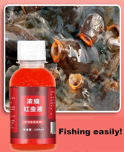 2PCS Red 40 Fishing Liquid, Red Ink Fishing,Fishing Bait,Red Fish attractants, Fishing Liquid Bait, Bait Fish Additive,Fish Lure Attraction Enhancer for Trout, Cod, Carp, Bass(100ml*2)